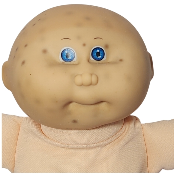 Vtg 1980's Cabbage Patch Kids Freckle Freckled Face Baby Doll Blue Sweater - Picture 4 of 11